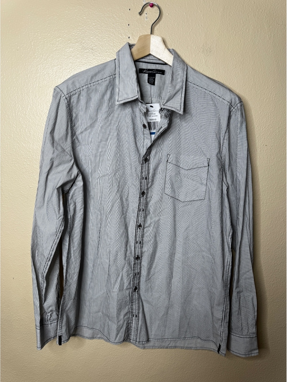 NWT Kenneth Cole New York Men’s XL Pinstripe Cotton Dress Shirt